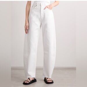 NWT AGOLDE luna high rise pieced taper jeans in element | barrel leg denim sz 27